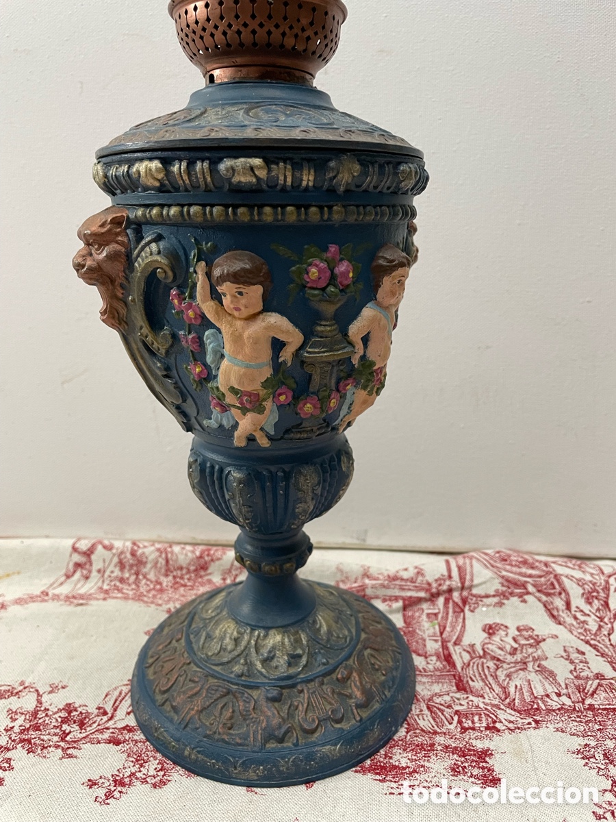 Antig&uuml;edades: ANTIGUO QUINQU&Eacute; MUY DECORADO - Foto 3