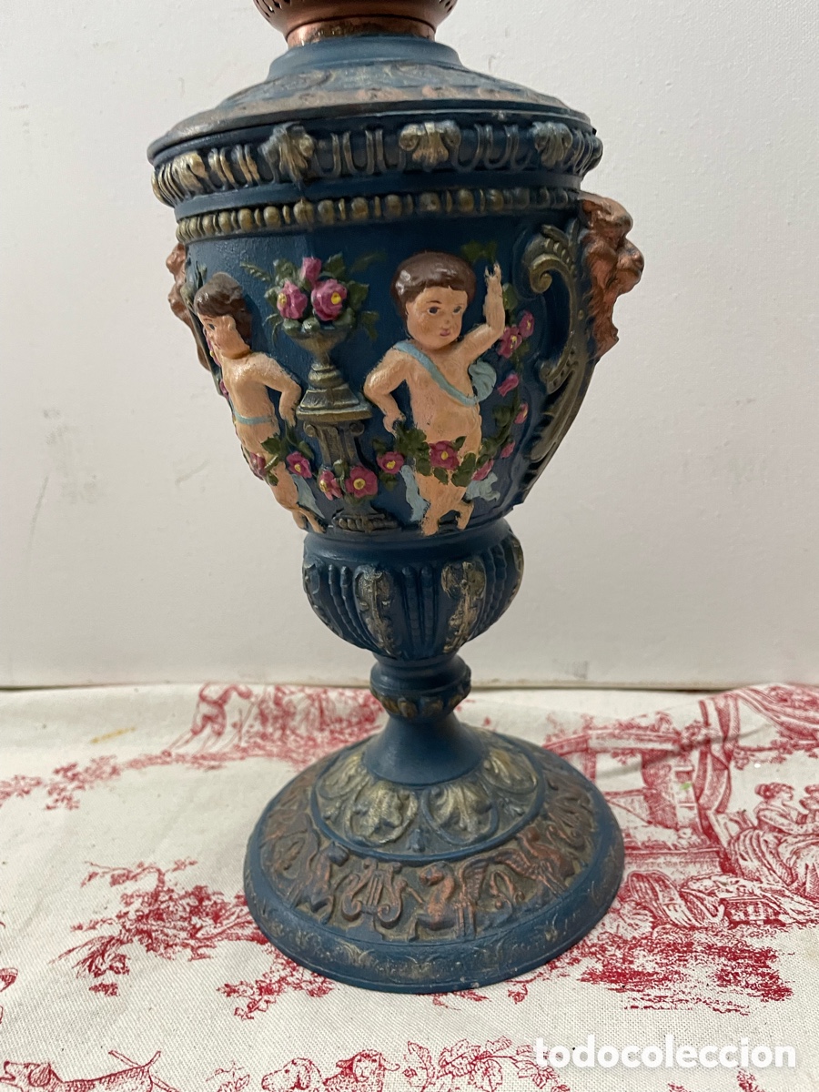 Antig&uuml;edades: ANTIGUO QUINQU&Eacute; MUY DECORADO - Foto 4