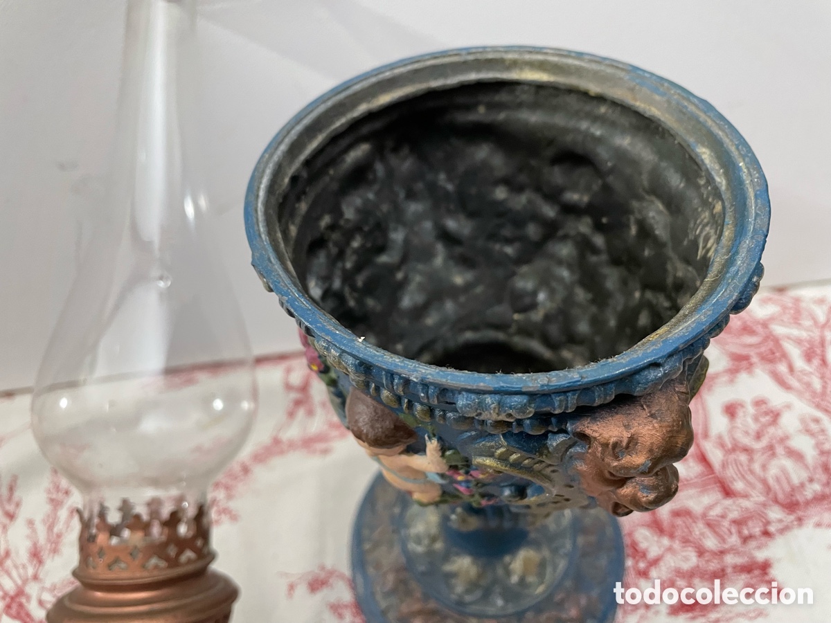 Antig&uuml;edades: ANTIGUO QUINQU&Eacute; MUY DECORADO - Foto 10