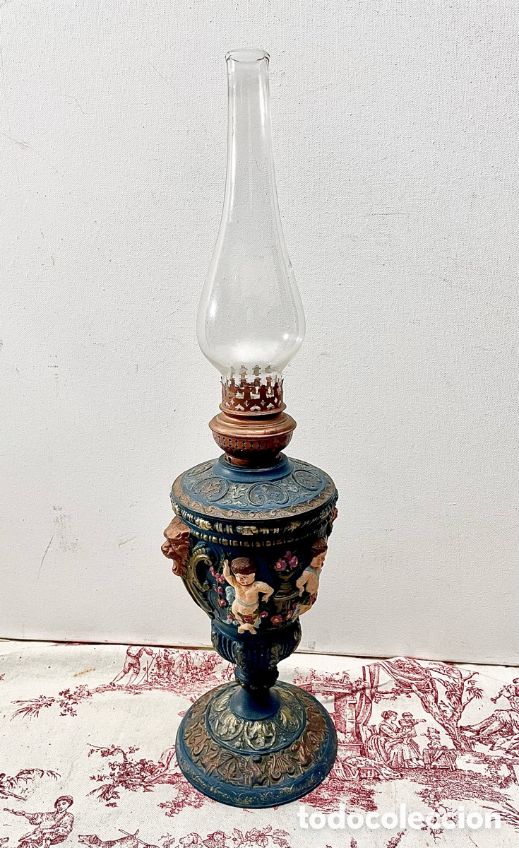 Antig&uuml;edades: ANTIGUO QUINQU&Eacute; MUY DECORADO - Foto 1