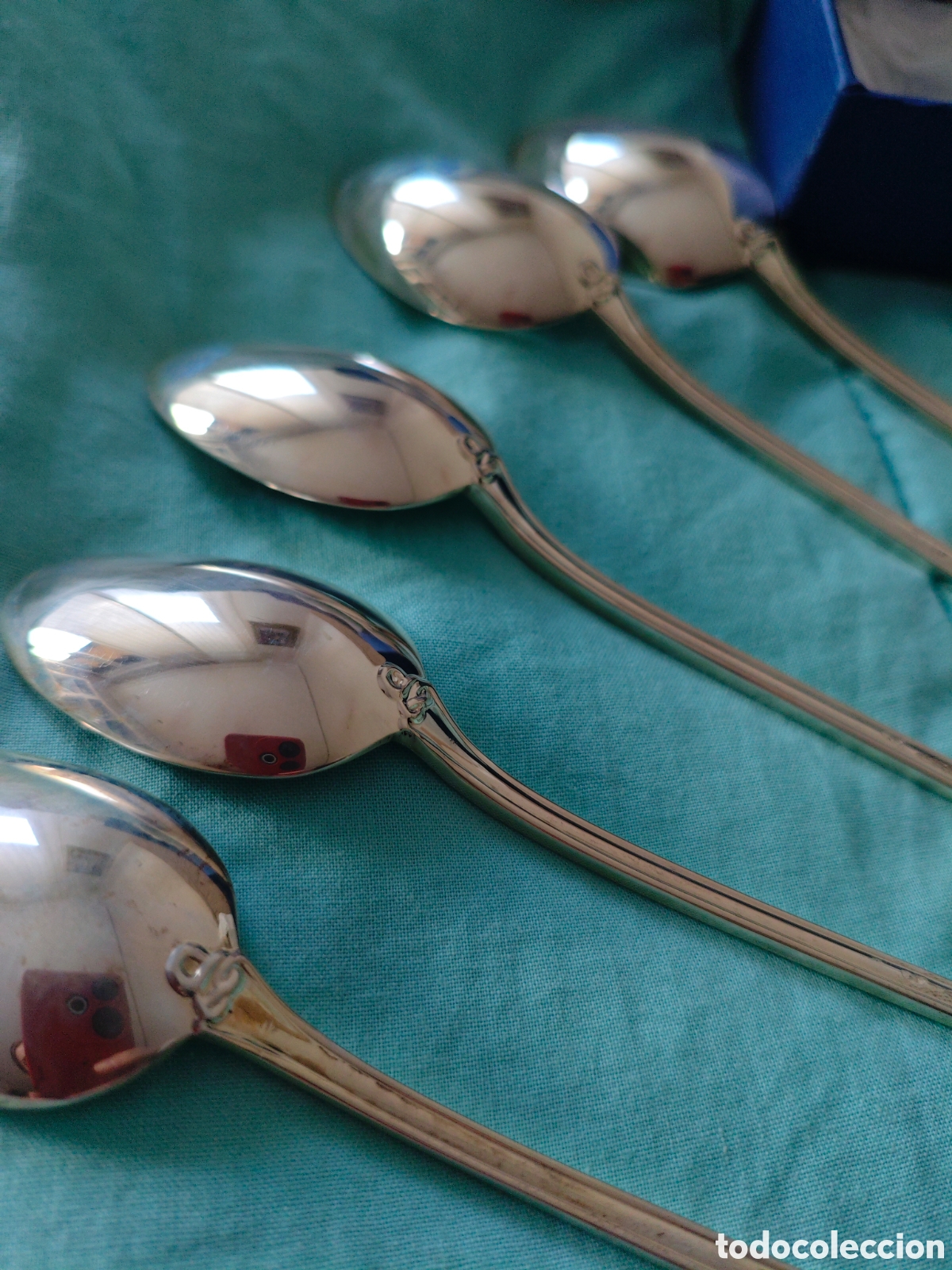 Antig&uuml;edades: 5 cucharas duran joyeros plata - Foto 2