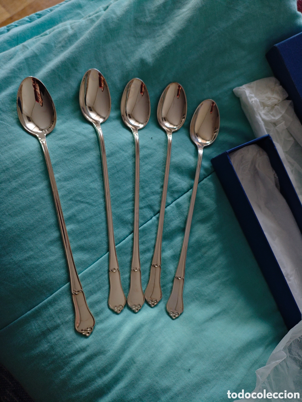 Antig&uuml;edades: 5 cucharas duran joyeros plata - Foto 1