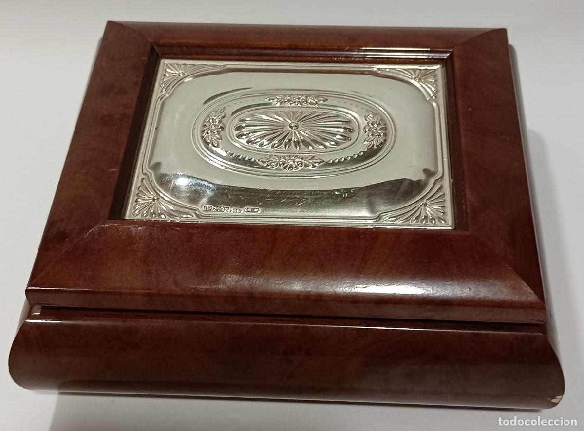 Antig&uuml;edades: CAJA JOYERO DE PLATA DE 925 Y MADERA - Foto 1