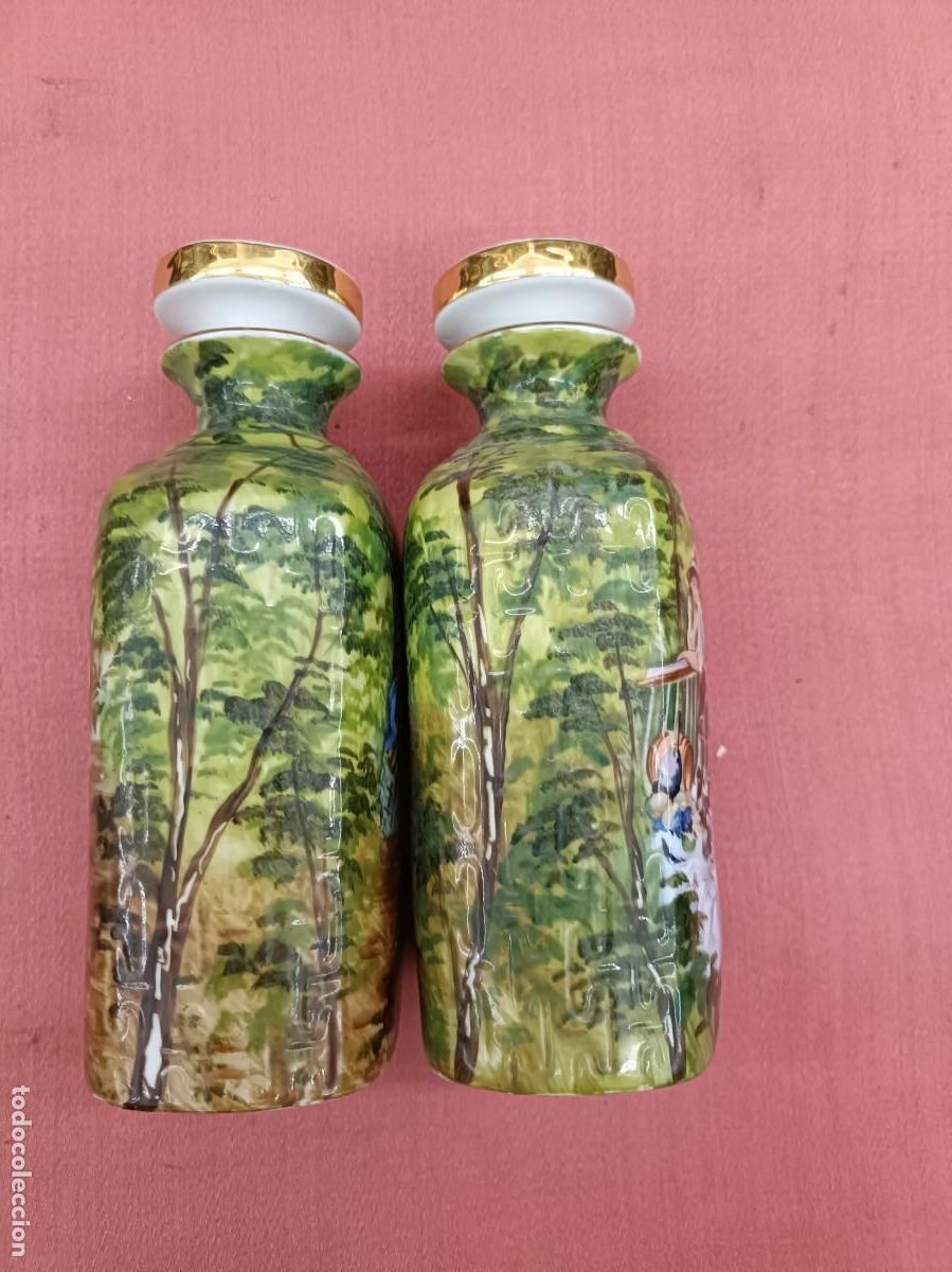 Antig&uuml;edades: Pareja de botellas de porcelana - Foto 8