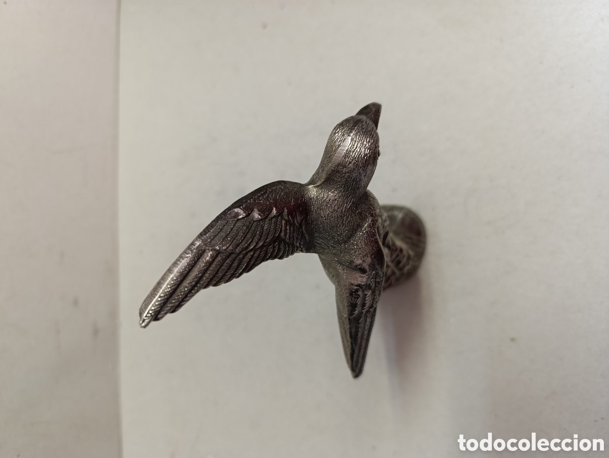 Antig&uuml;edades: PAJARO SOBRE TRONCO, EN METAL. - Foto 6