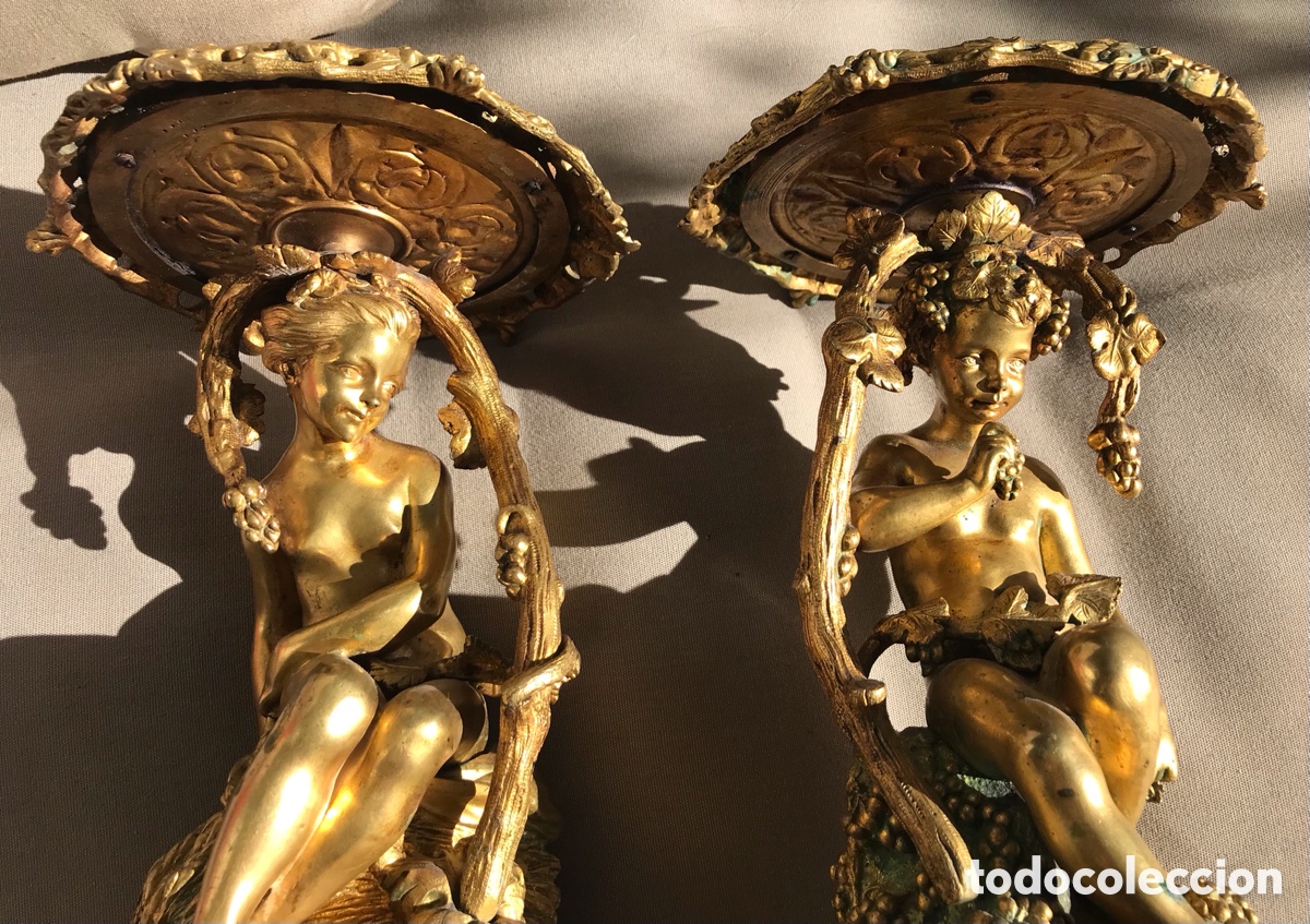 Antig&uuml;edades: Figuras bronce, centro de mesa - Foto 2