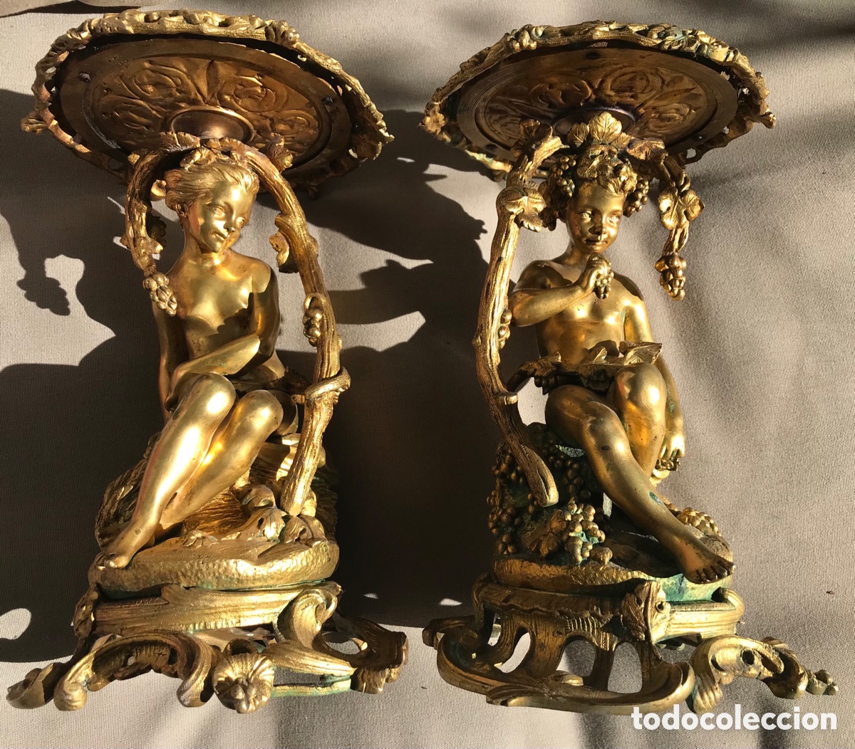 Antig&uuml;edades: Figuras bronce, centro de mesa - Foto 1
