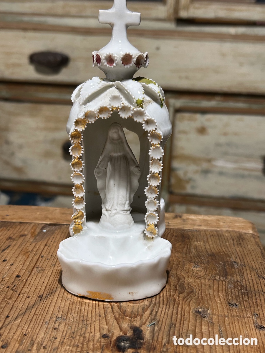 Antig&uuml;edades: Benditera imagen de la virgen - Foto 2