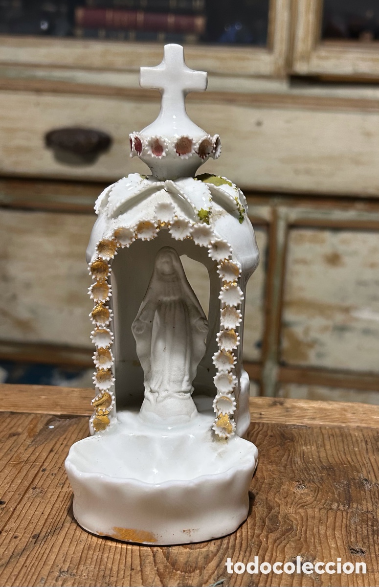 Antig&uuml;edades: Benditera imagen de la virgen - Foto 5
