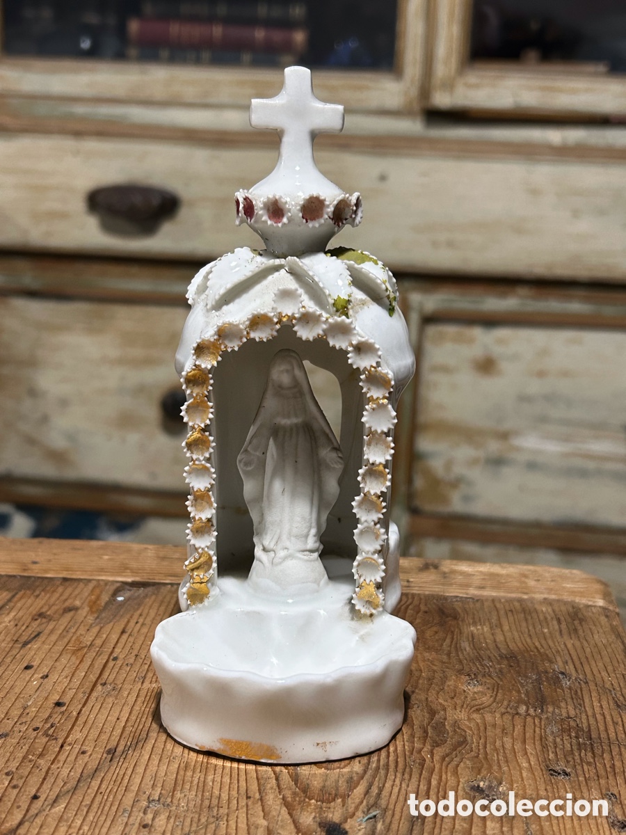 Antig&uuml;edades: Benditera imagen de la virgen - Foto 1
