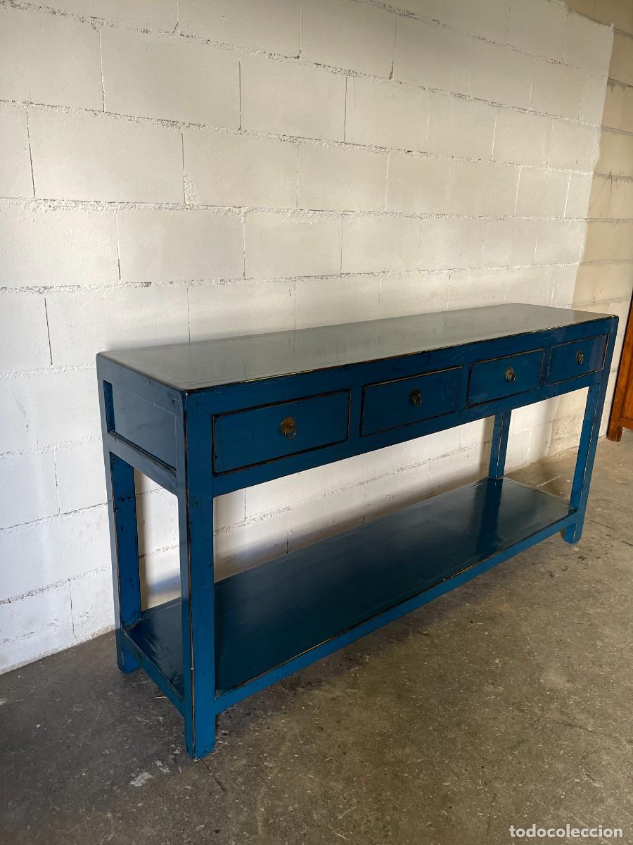 Antig&uuml;edades: consola lacada madera maciza - Foto 2