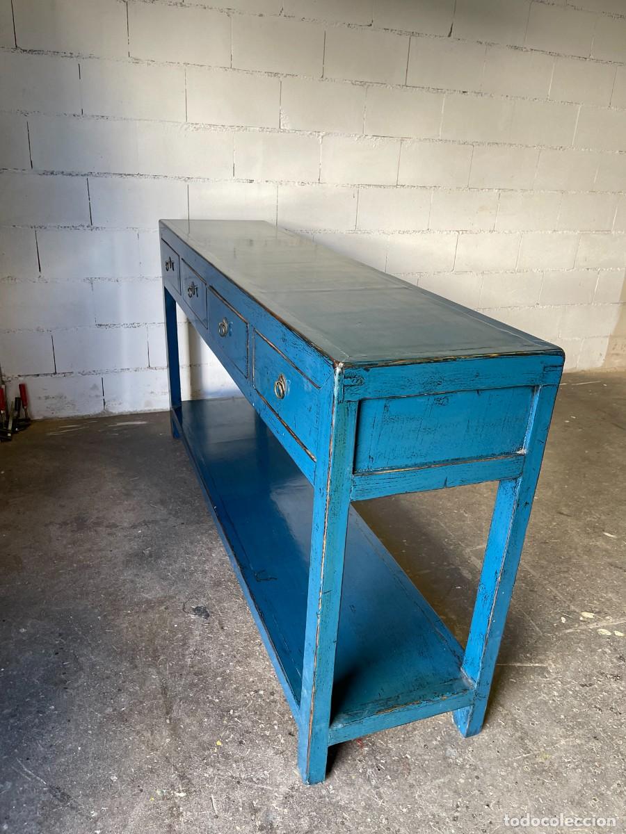 Antig&uuml;edades: consola lacada madera maciza - Foto 7