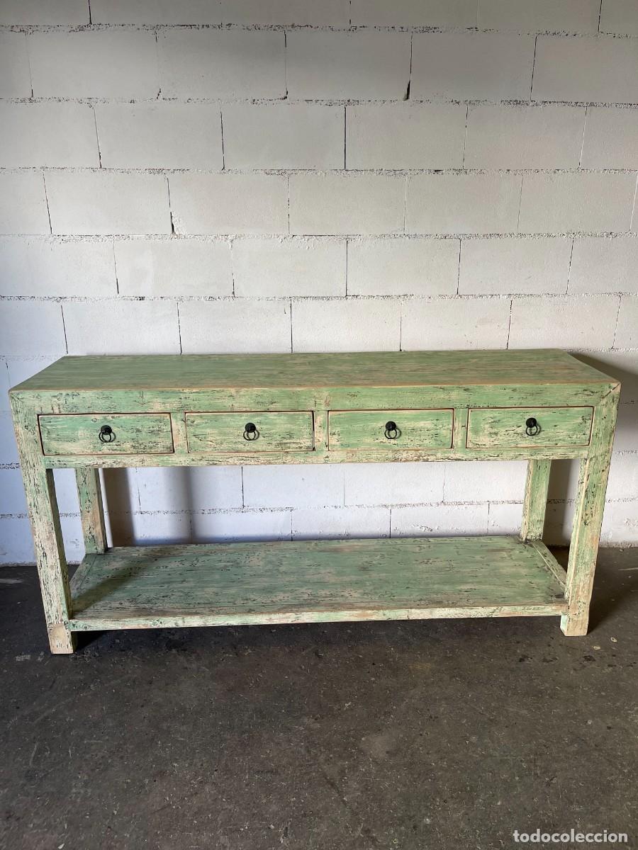 Antig&uuml;edades: consola madera maciza - Foto 1