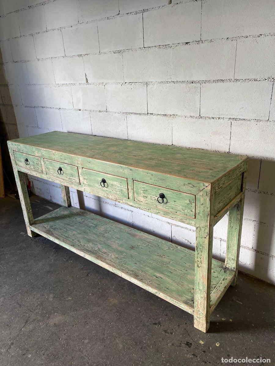 Antig&uuml;edades: consola madera maciza - Foto 2