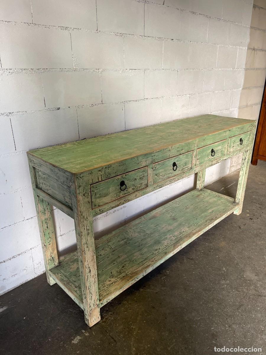 Antig&uuml;edades: consola madera maciza - Foto 3