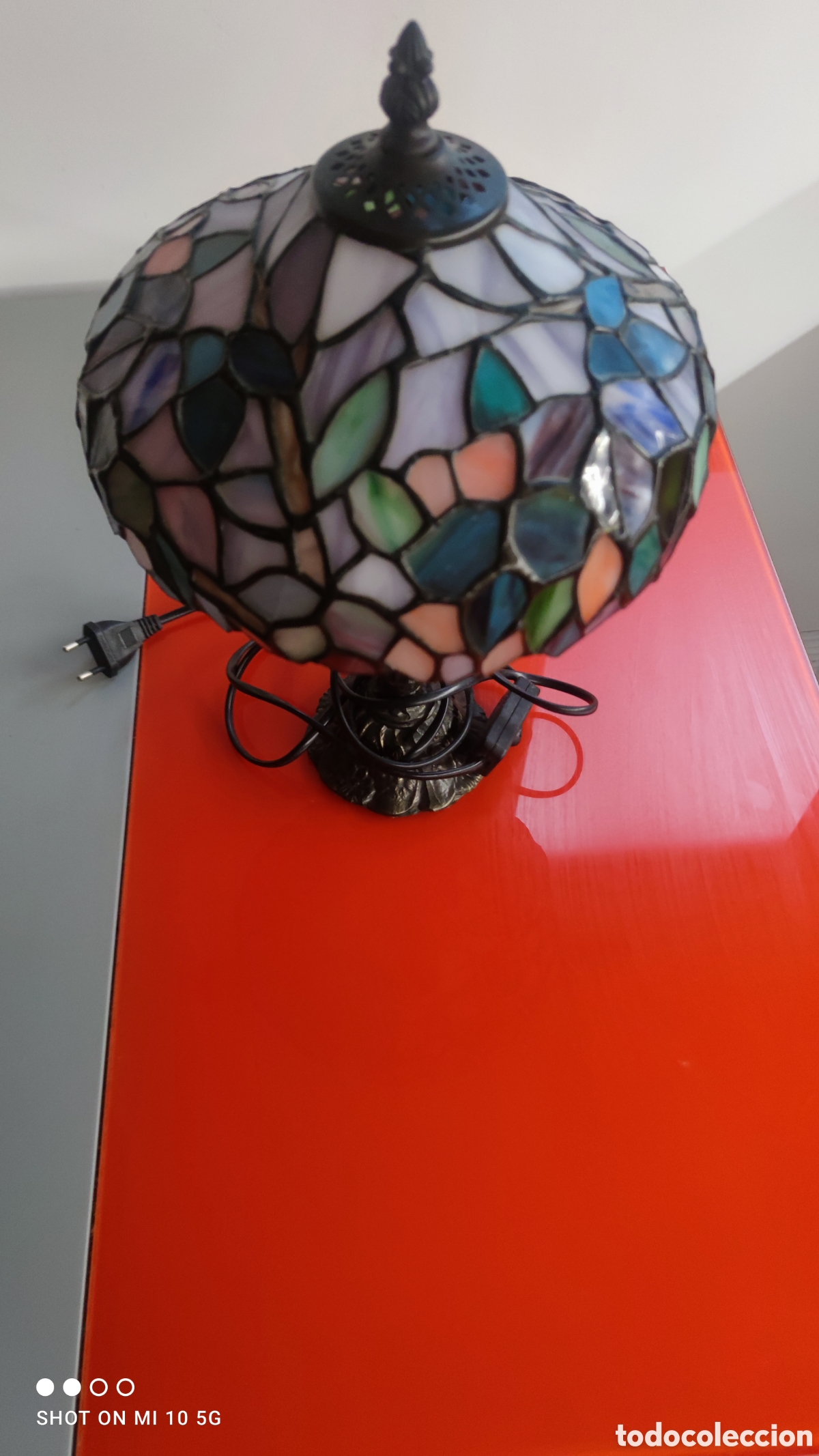 Antig&uuml;edades: LAMPARA CON CRISTALES DECORATIVOS - Foto 2