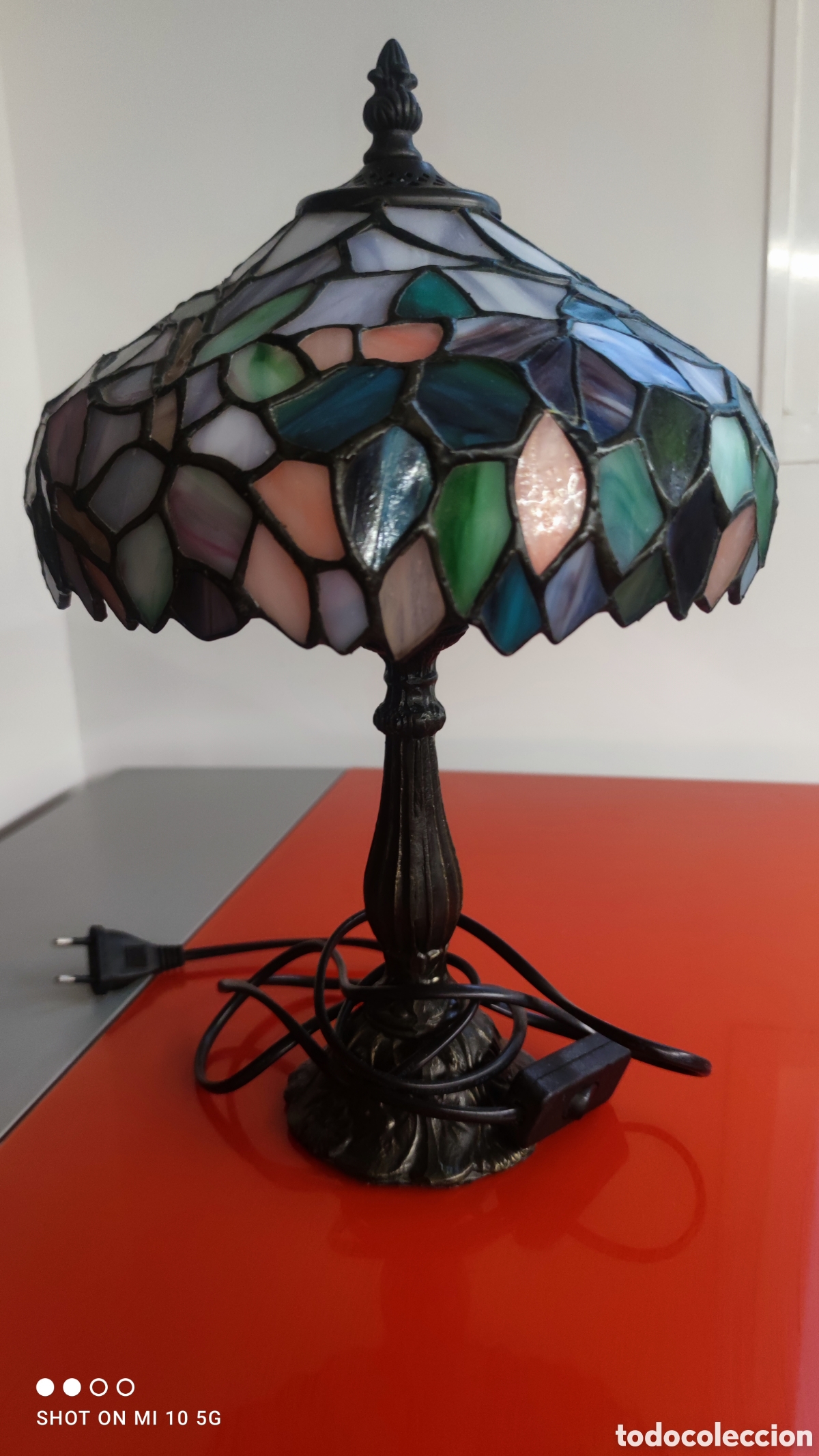 Antig&uuml;edades: LAMPARA CON CRISTALES DECORATIVOS - Foto 5