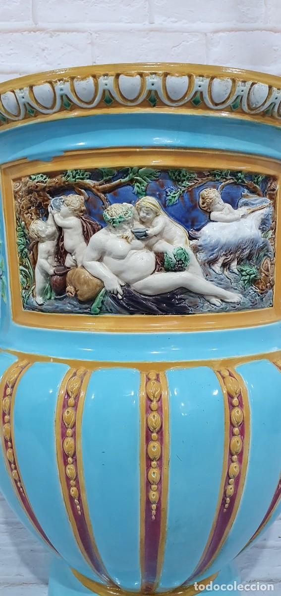 Antig&uuml;edades: Jarr&oacute;n antiguo macetero cer&aacute;mica decorada - Foto 7