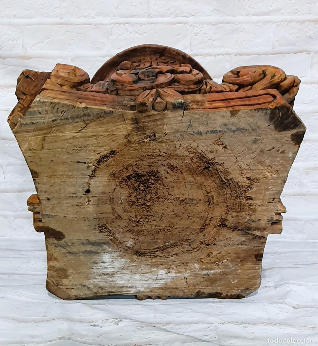 Antig&uuml;edades: Pedestal tallado en madera de una pieza - Foto 8