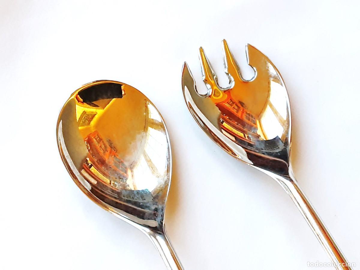 Antig&uuml;edades: CUBIERTOS ENSALADERA SILVER PLATED - Foto 4