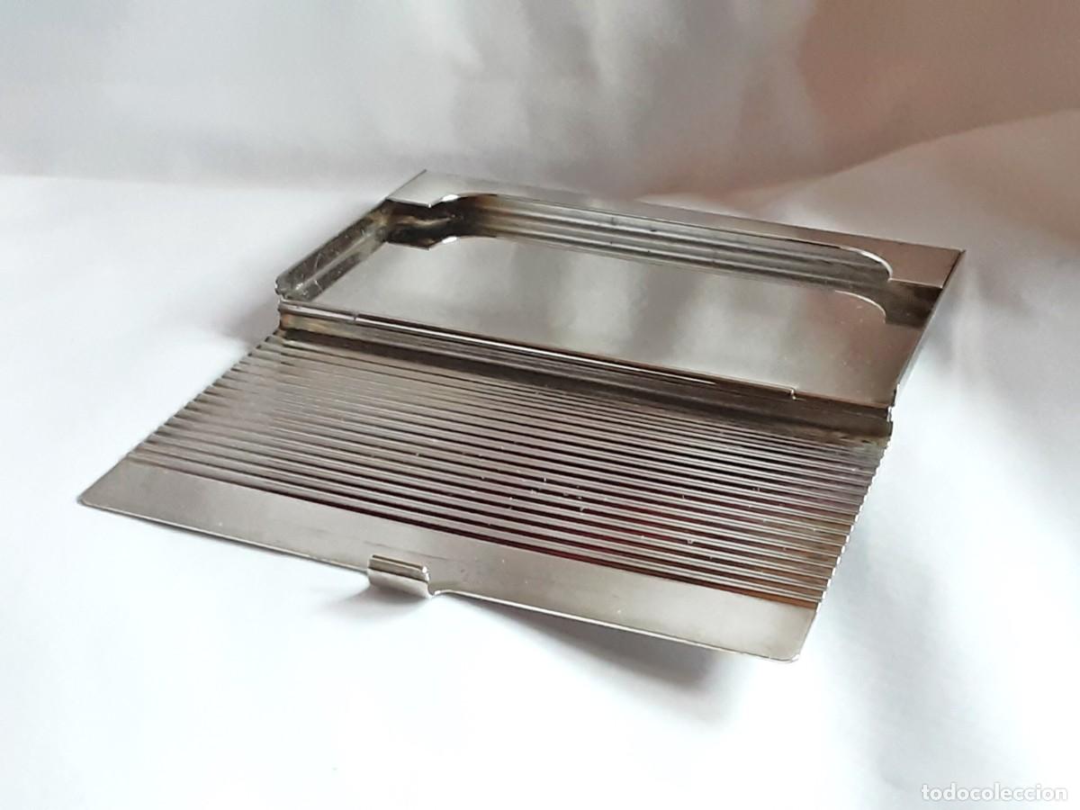 Antig&uuml;edades: TARJETERO DE BOLSILLO DE METAL PLATEADO - Foto 8