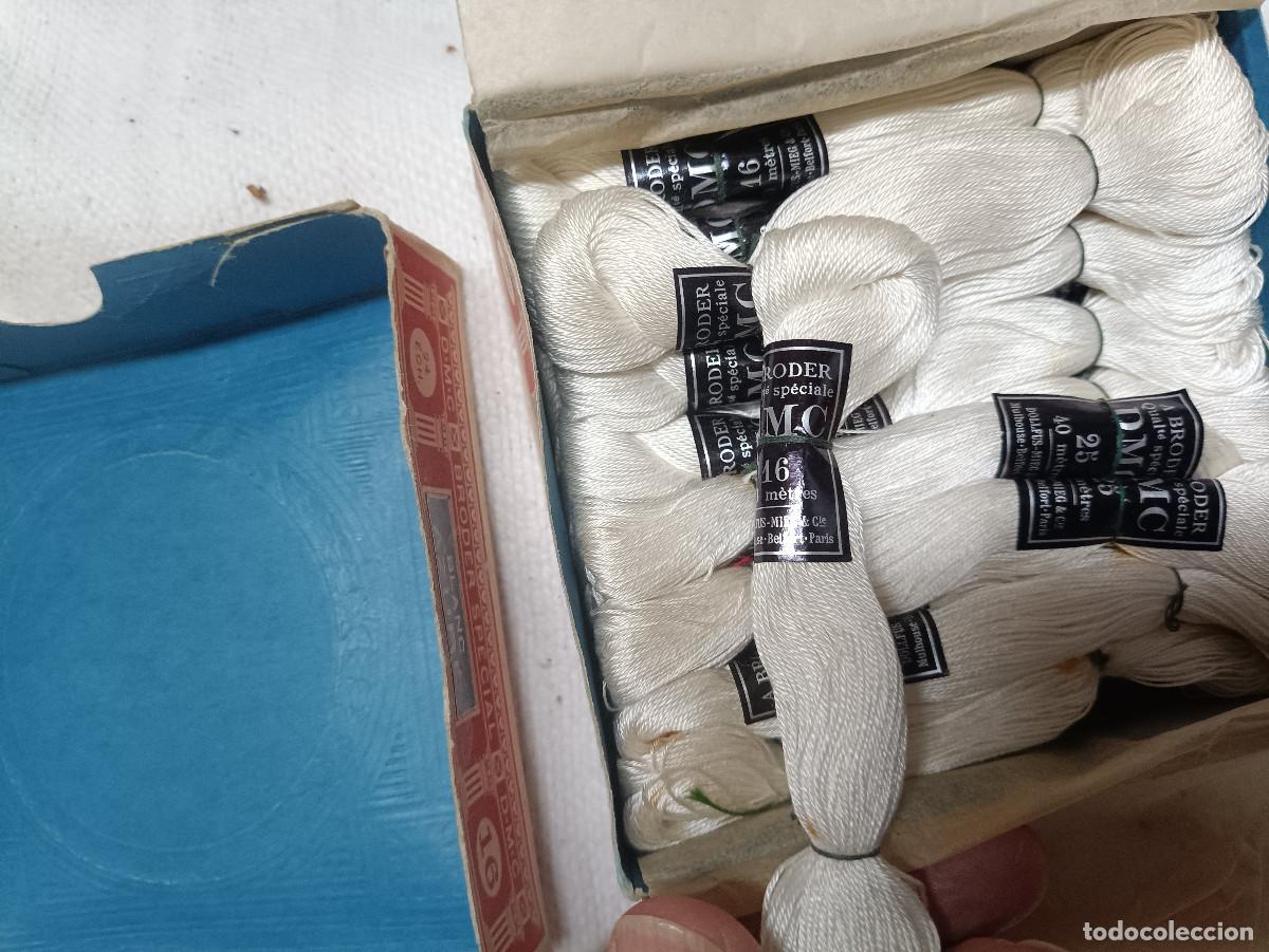 Antig&uuml;edades: Caja de Hilo blanco para bordar. Dollfus-Mieg DMC - Foto 7