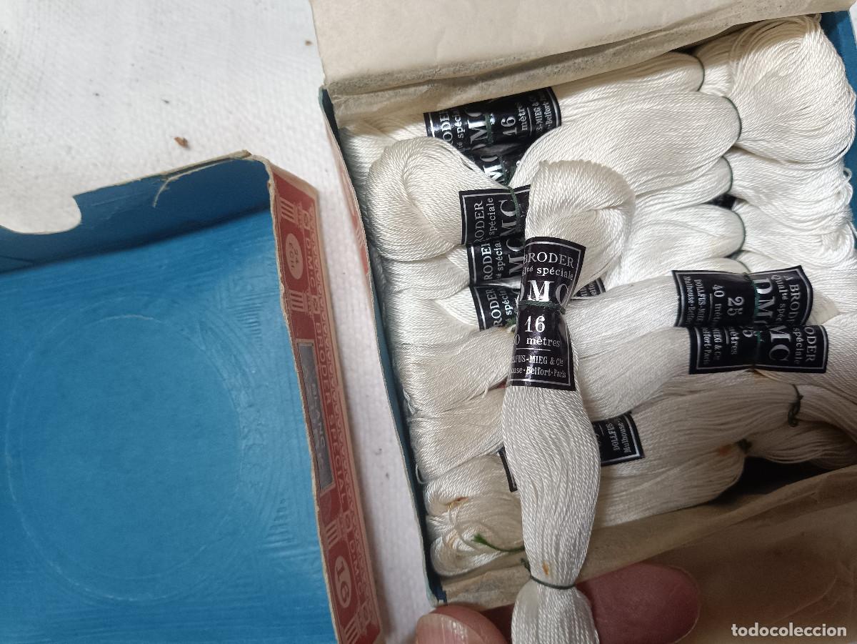 Antig&uuml;edades: Caja de Hilo blanco para bordar. Dollfus-Mieg DMC - Foto 9