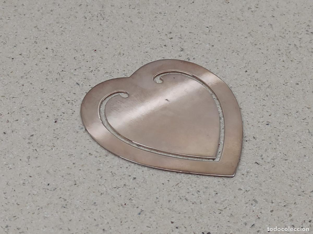 Antig&uuml;edades: MARCAP&Aacute;GINAS PLATA 925 CORAZ&Oacute;N LISO - Foto 3