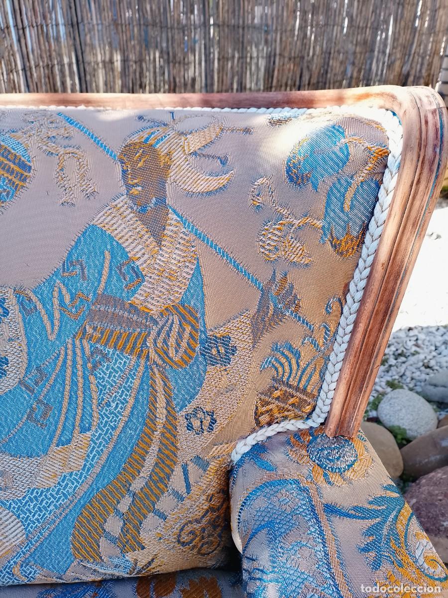 Antig&uuml;edades: Sill&oacute;n artesanal seda/ cuero restaurado - Foto 1