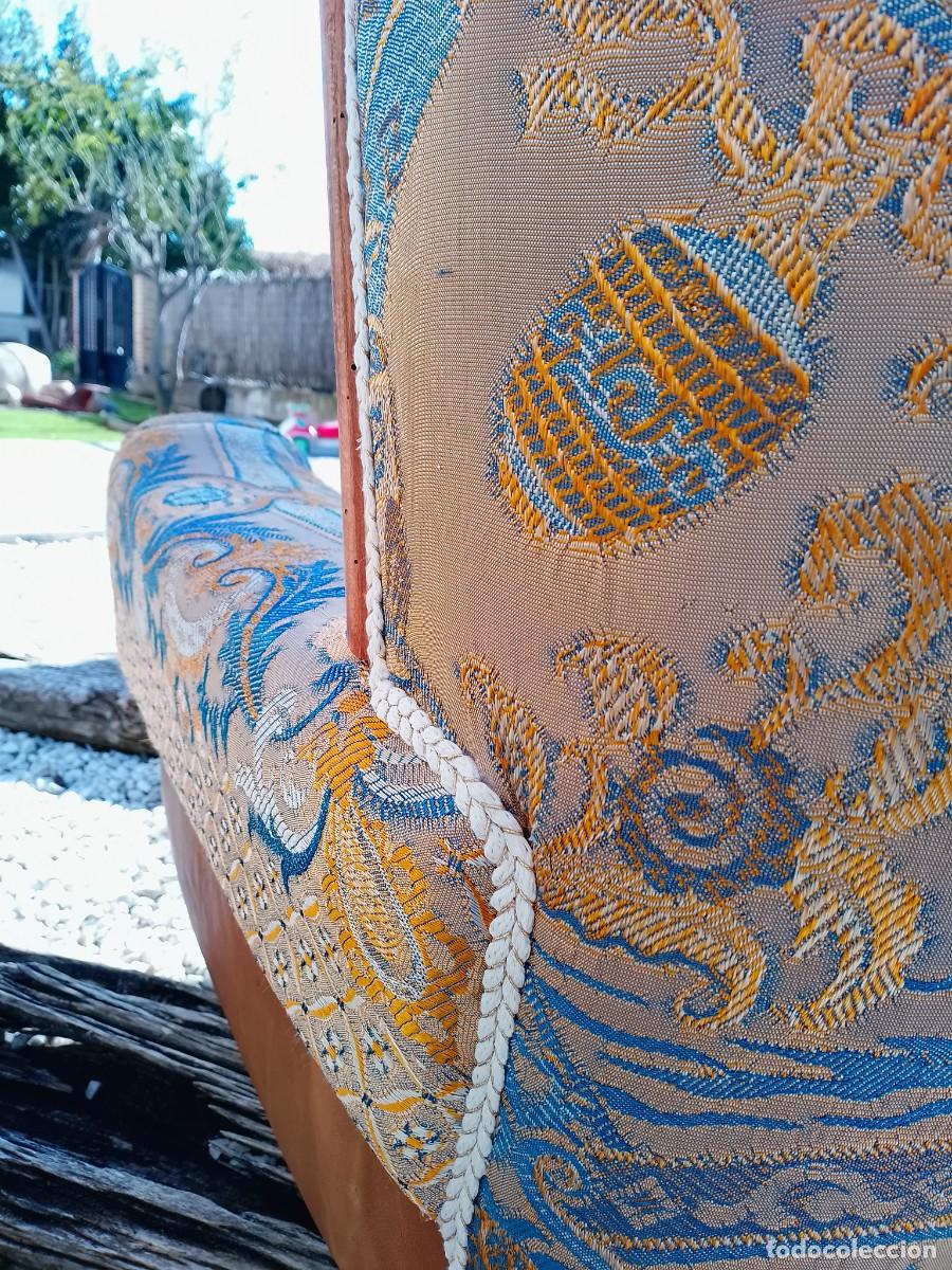 Antig&uuml;edades: Sill&oacute;n artesanal seda/ cuero restaurado - Foto 10