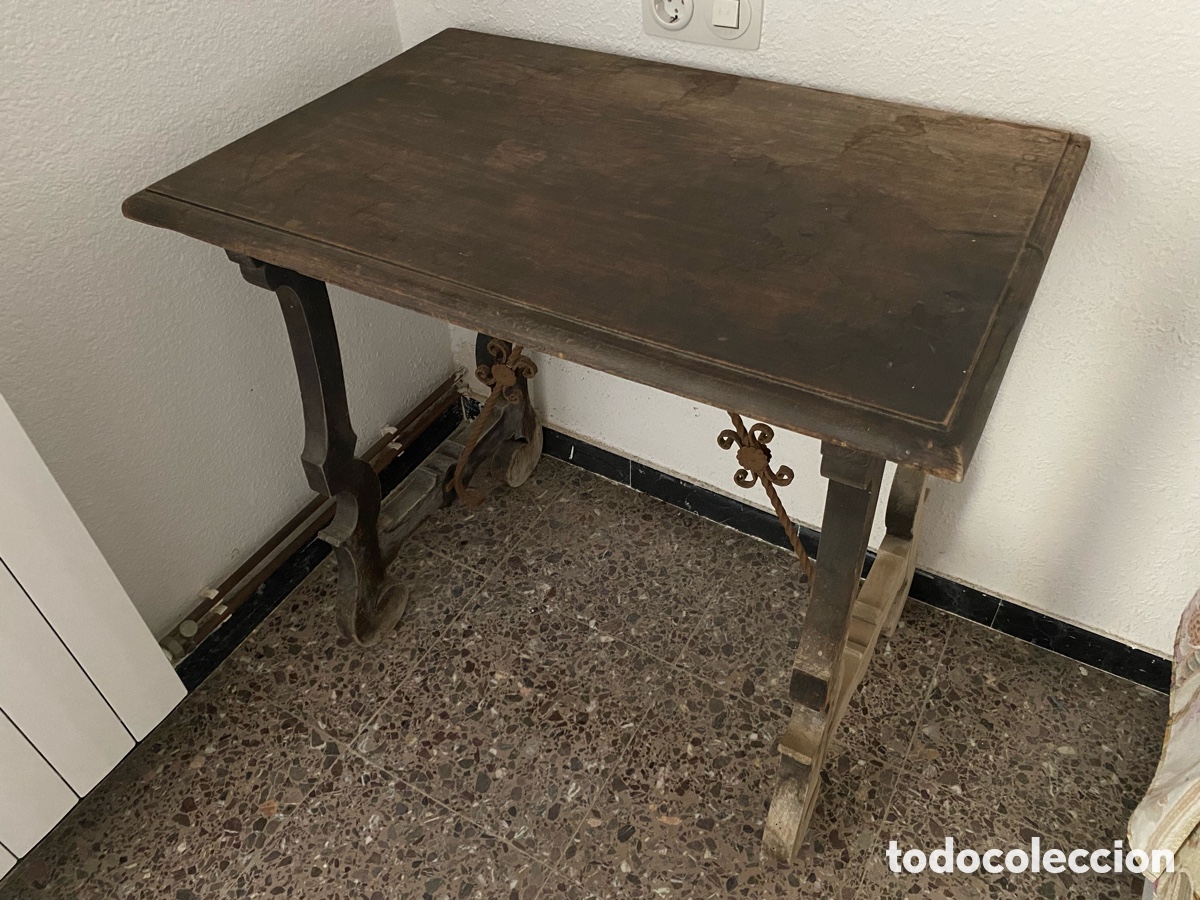 Antig&uuml;edades: Mesa madera con pata de lora siglo XIX. - Foto 8