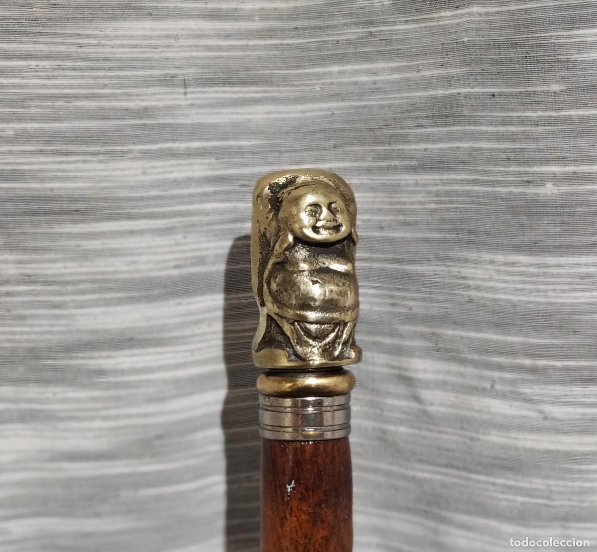 Antig&uuml;edades: INTERESANTE BASTON CABEZA DE BUDA DE BRONCE - Foto 3