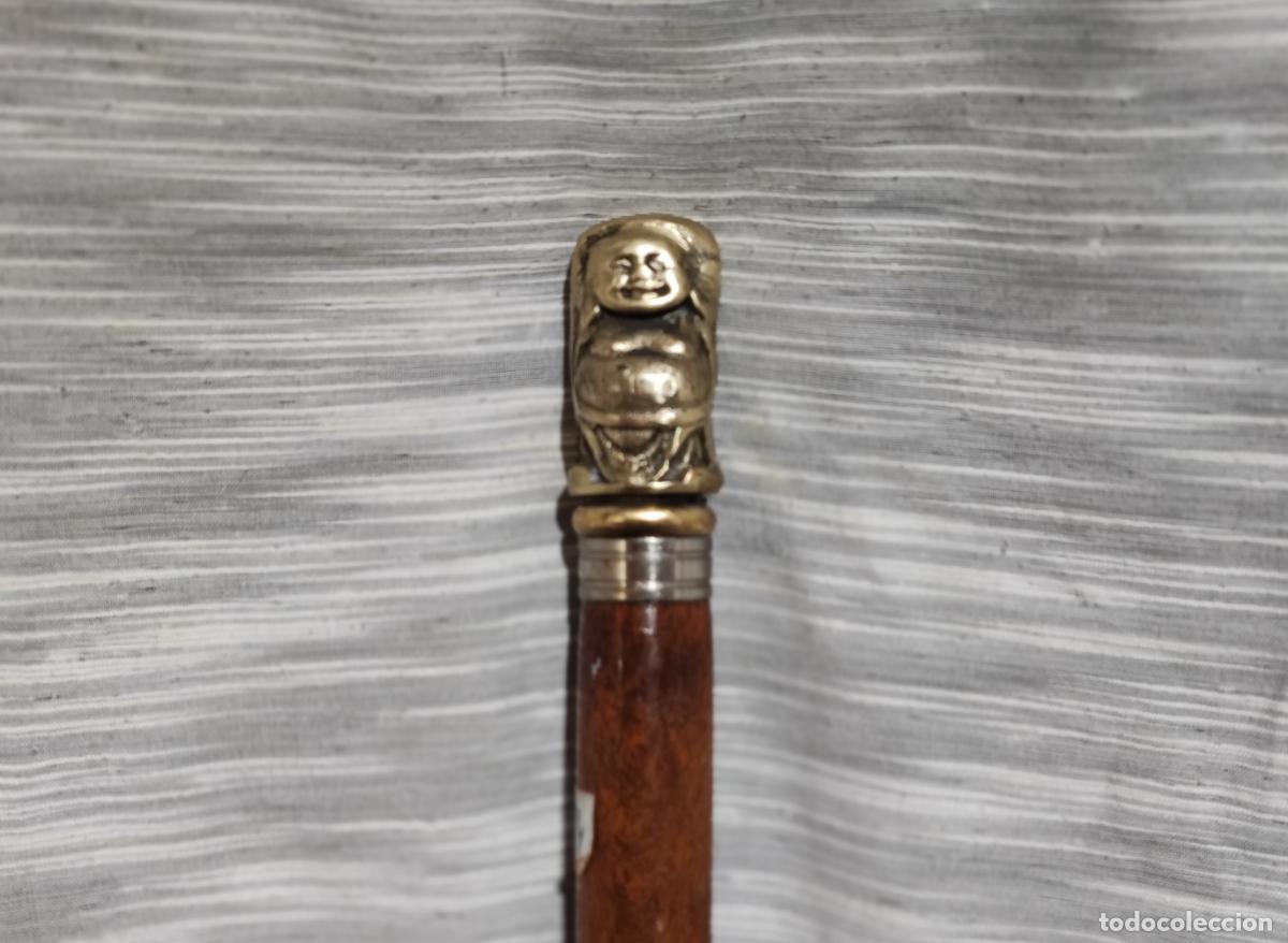 Antig&uuml;edades: INTERESANTE BASTON CABEZA DE BUDA DE BRONCE - Foto 1
