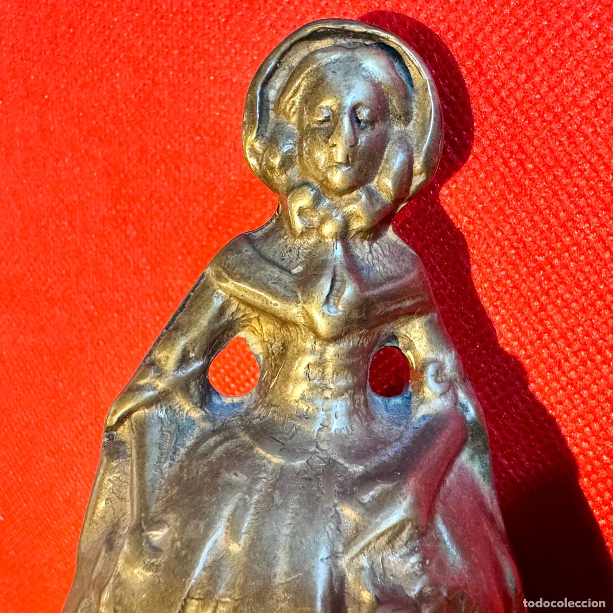 Antig&uuml;edades: CAMPANA DE BRONCE FORMA DE DAMA SIGLO XIX - Foto 4