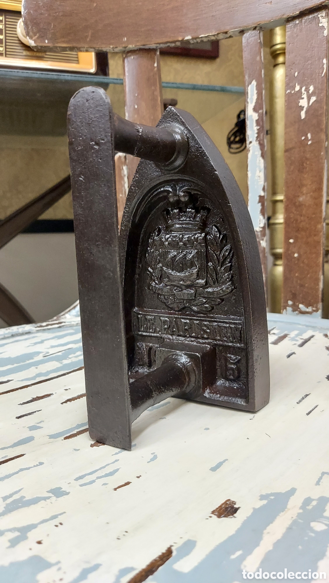Antig&uuml;edades: Plancha de hierro fundido S.XIX - Foto 2