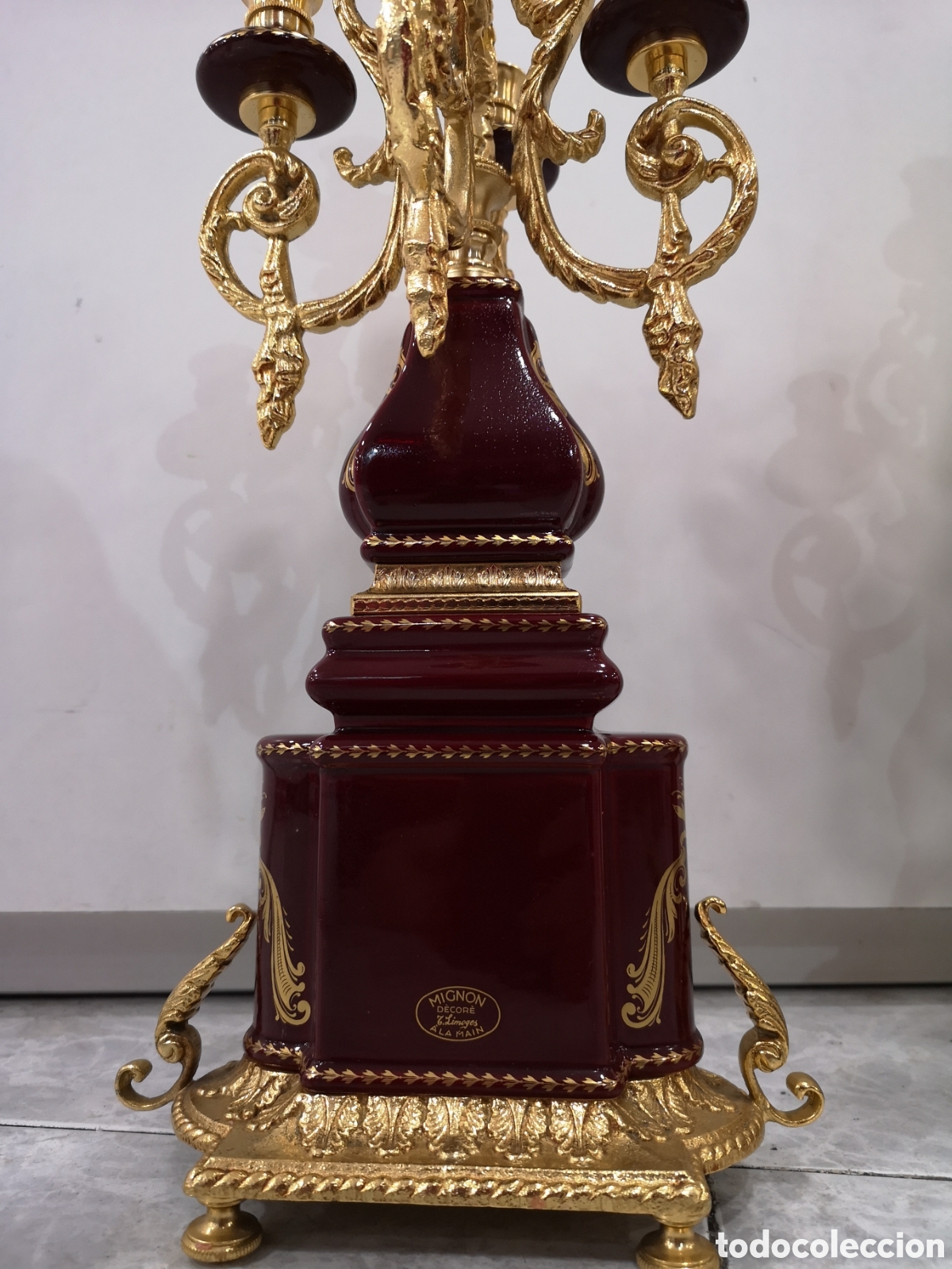 Antig&uuml;edades: Pareja candelabros limoges - Foto 5