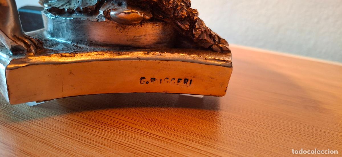 Antig&uuml;edades: L&Aacute;MPARA QUERUBINES G. RUGGERI - POLICROMADA PLATA - Foto 5