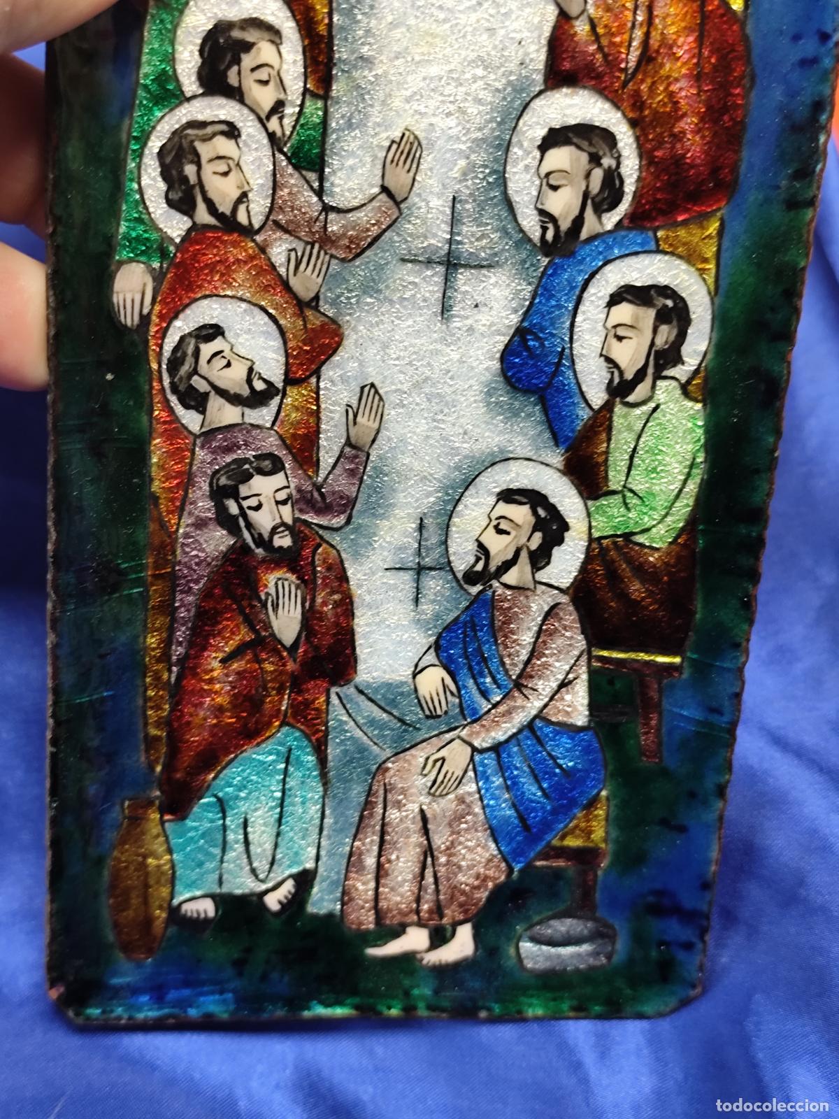 Antig&uuml;edades: SANTA CENA ESMALTE SOBRE COBRE - Foto 3