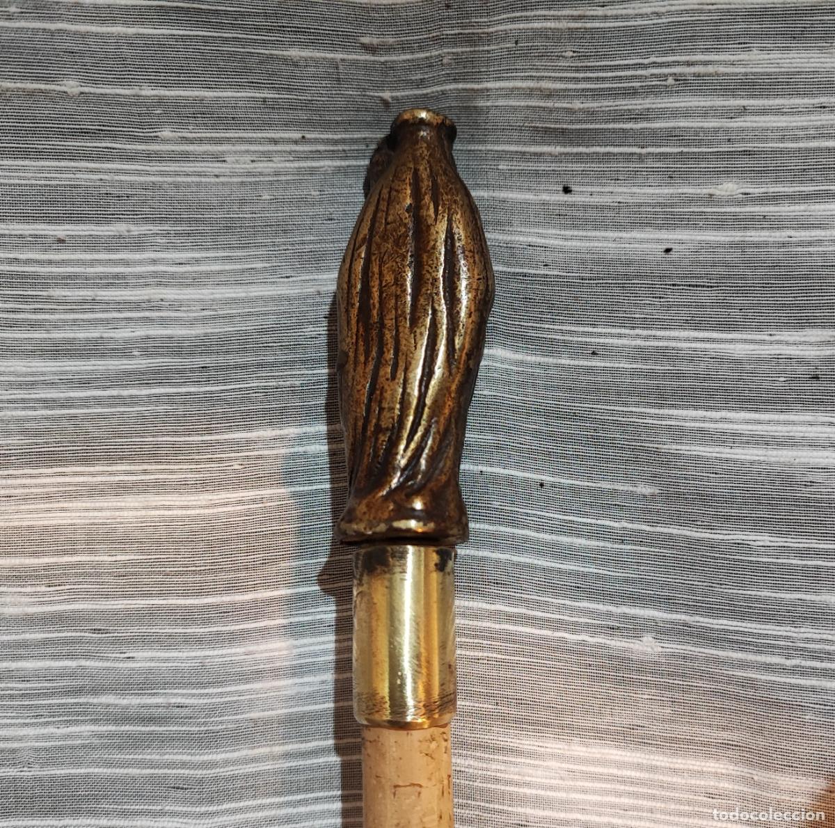 Antig&uuml;edades: BONITO BASTON VIRGEN DE BRONCE - Foto 3