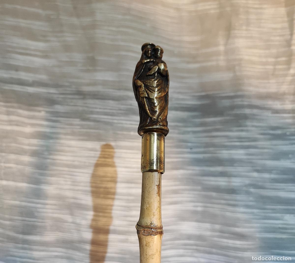 Antig&uuml;edades: BONITO BASTON VIRGEN DE BRONCE - Foto 5