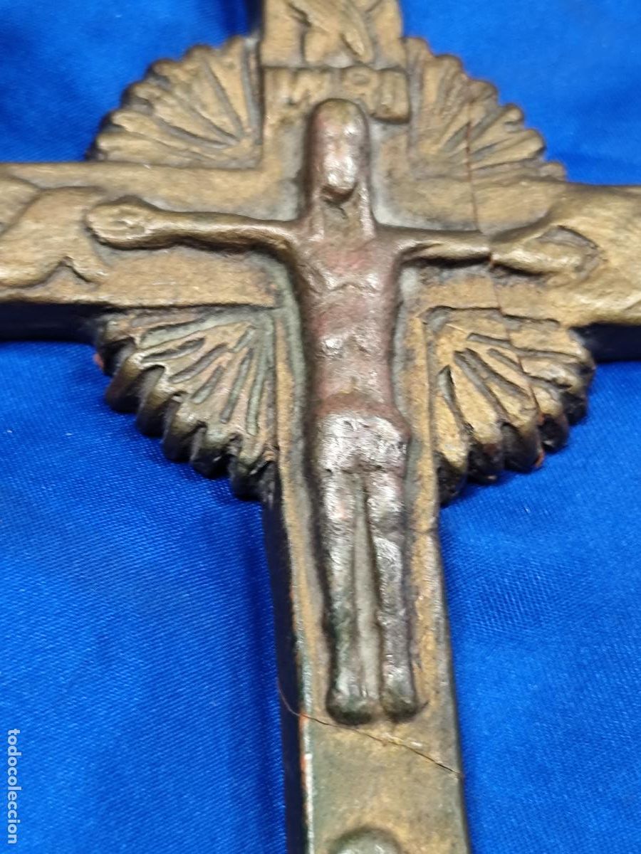 Antig&uuml;edades: CRUZ EN BRONCE, CRUCIFIJO EN BRONCE - Foto 2