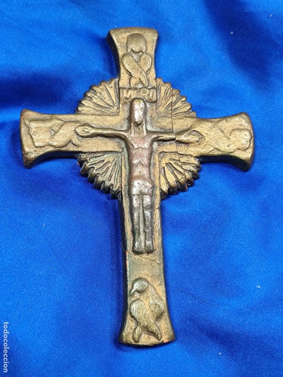 Antig&uuml;edades: CRUZ EN BRONCE, CRUCIFIJO EN BRONCE - Foto 1