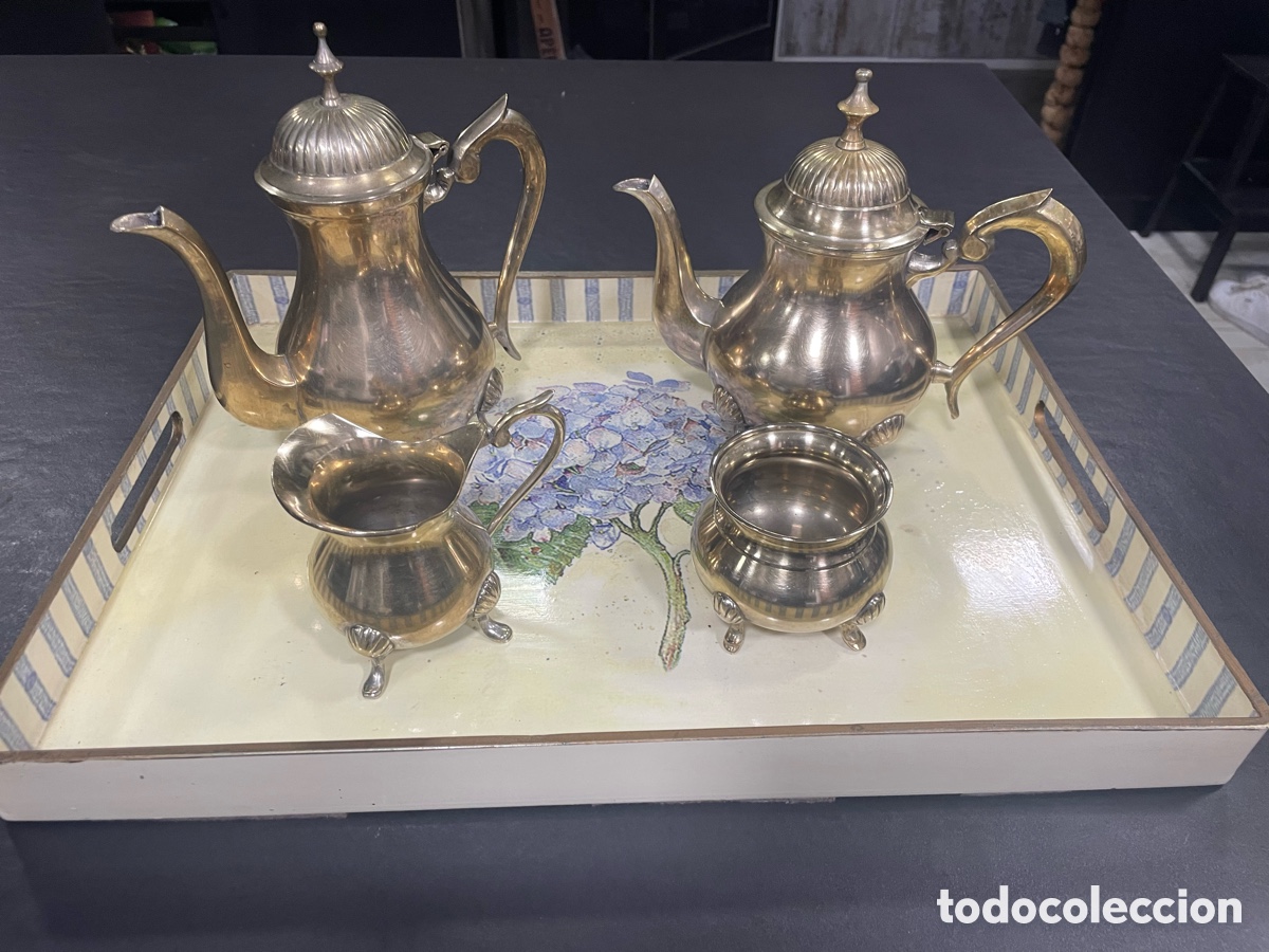 Antig&uuml;edades: Juego de caf&eacute; alpaca - Foto 2