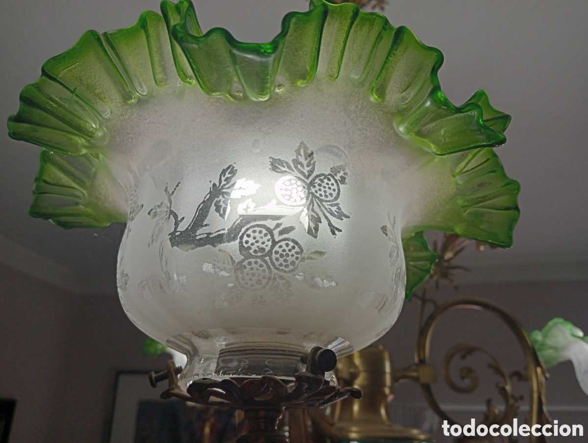 Antig&uuml;edades: L&aacute;mpara Isabelina mayolica - Foto 5