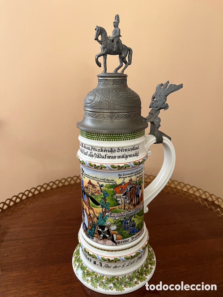 Antig&uuml;edades: Jarra de cerveza de Regimiento ej&eacute;rcito alem&aacute;n - Foto 1