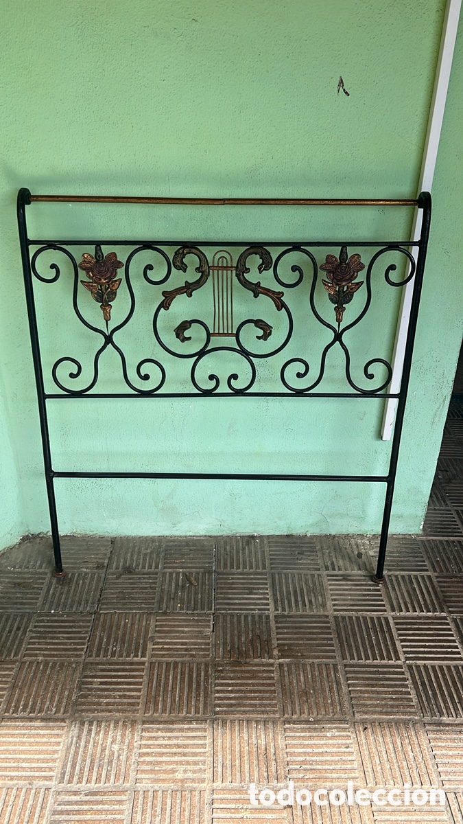 Antig&uuml;edades: CABECERO ANTIGUO CAMA FORJA Y BRONCE 1920 - Foto 1