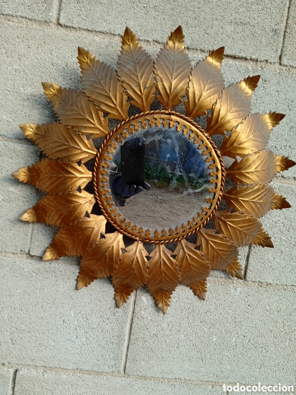 Antig&uuml;edades: ANTIGUO ESPEJO CON FORMA DE SOL - Foto 2