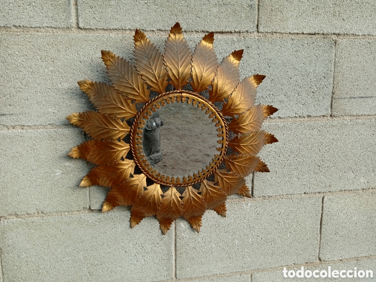 Antig&uuml;edades: ANTIGUO ESPEJO CON FORMA DE SOL - Foto 4