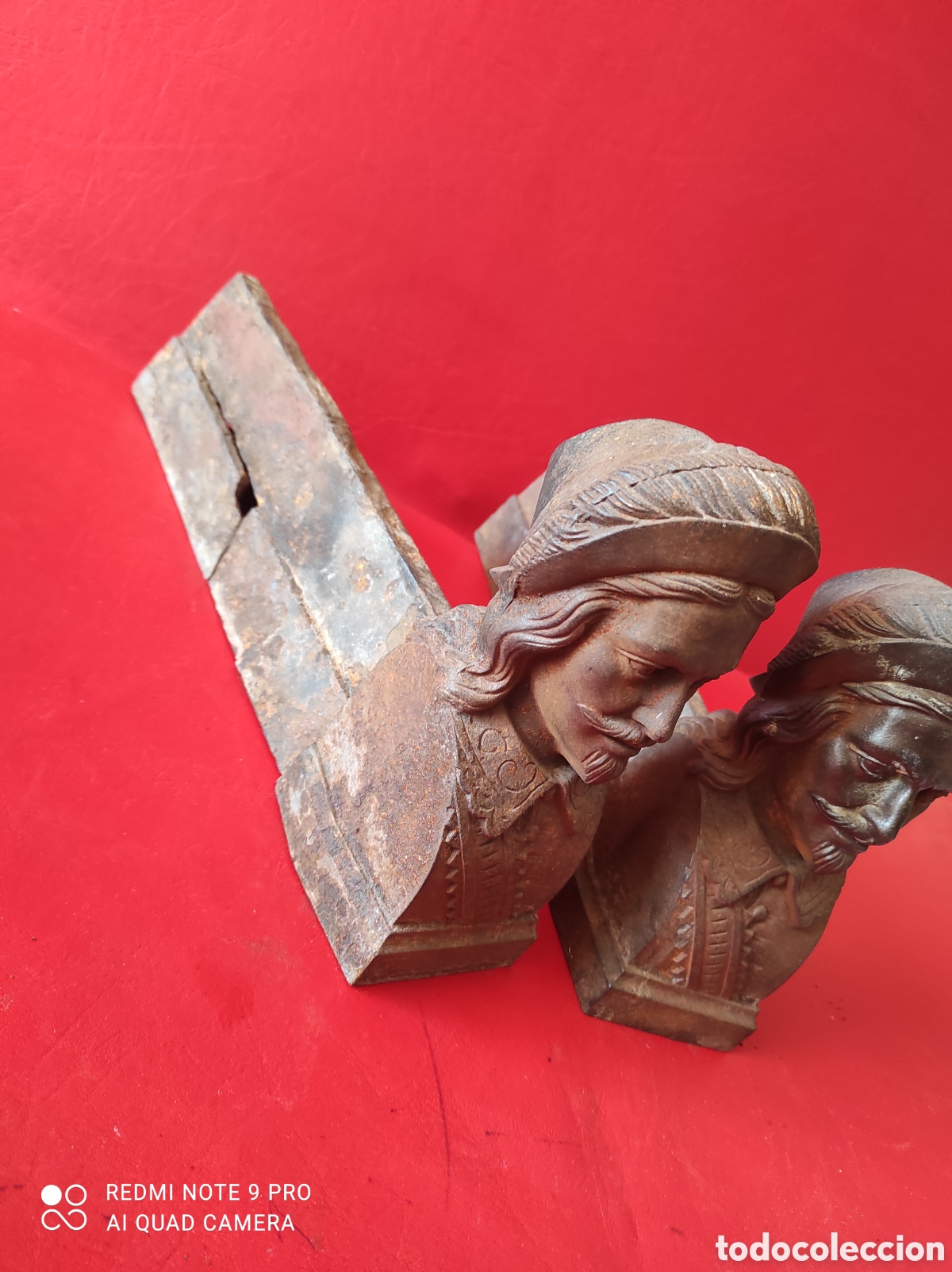 Antig&uuml;edades: Antiguos pareja de morillos de chimenea - Foto 2