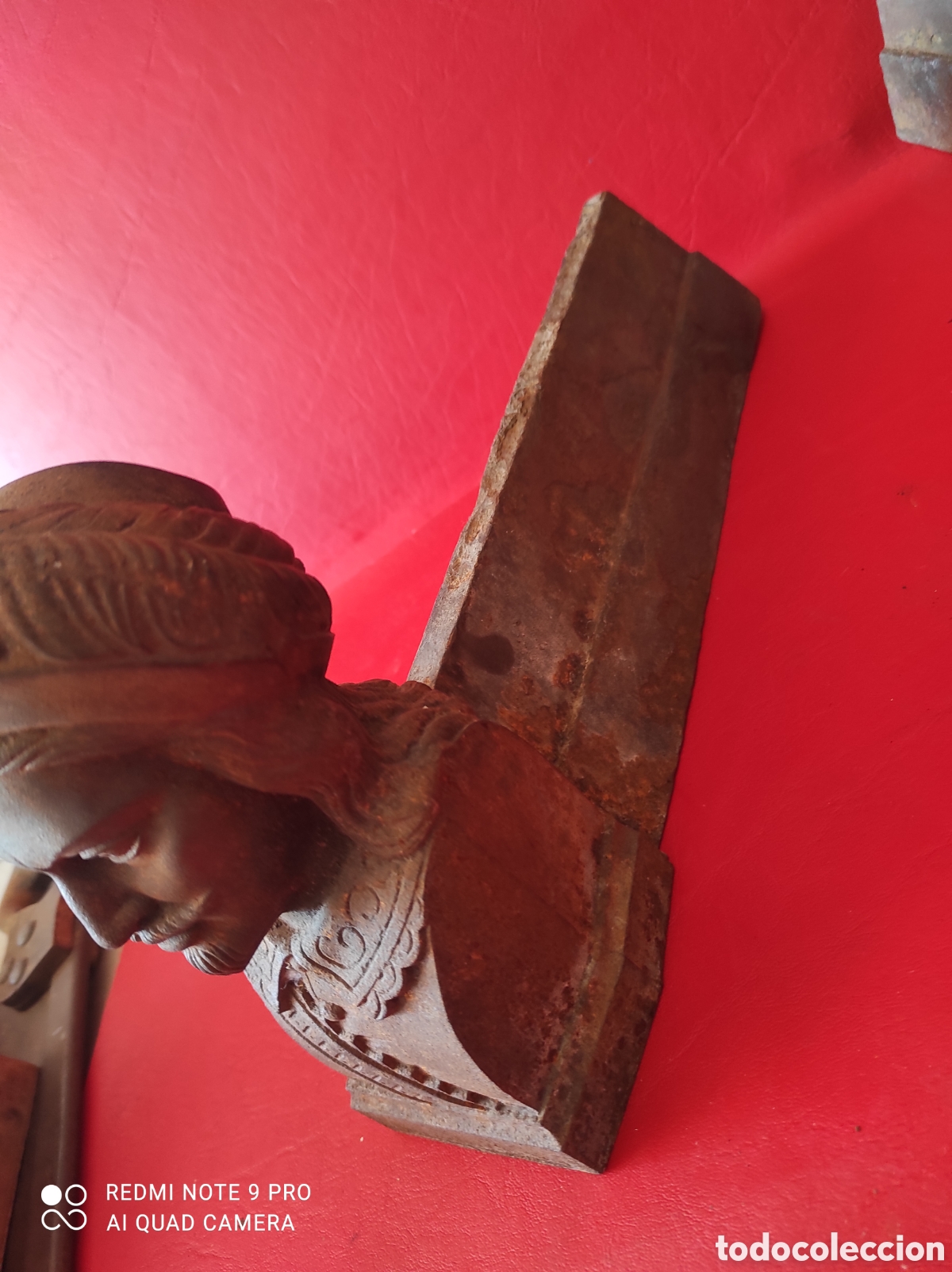 Antig&uuml;edades: Antiguos pareja de morillos de chimenea - Foto 3